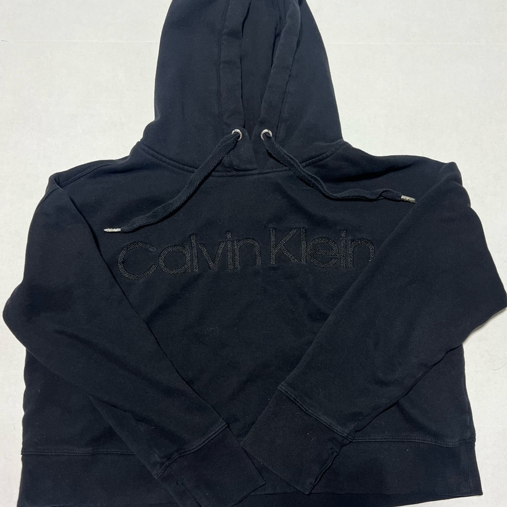Womens Calvin Klein performance cropped hoodie size M Black